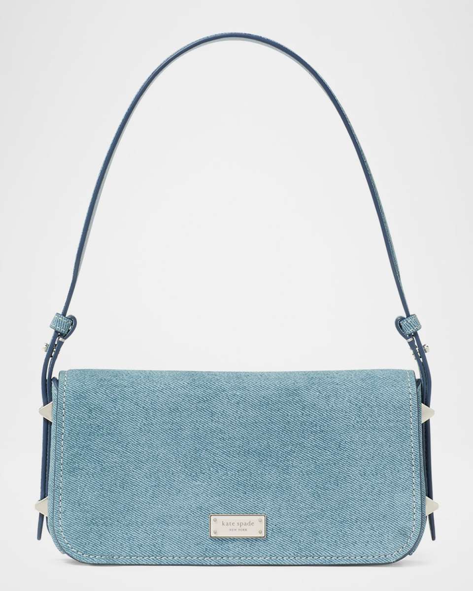 liv denim suede shoulder bag